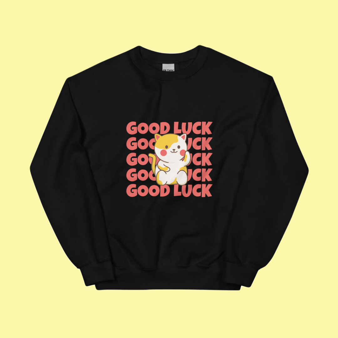 Kawaii Good Luck Cat Unisex Sweatshirt