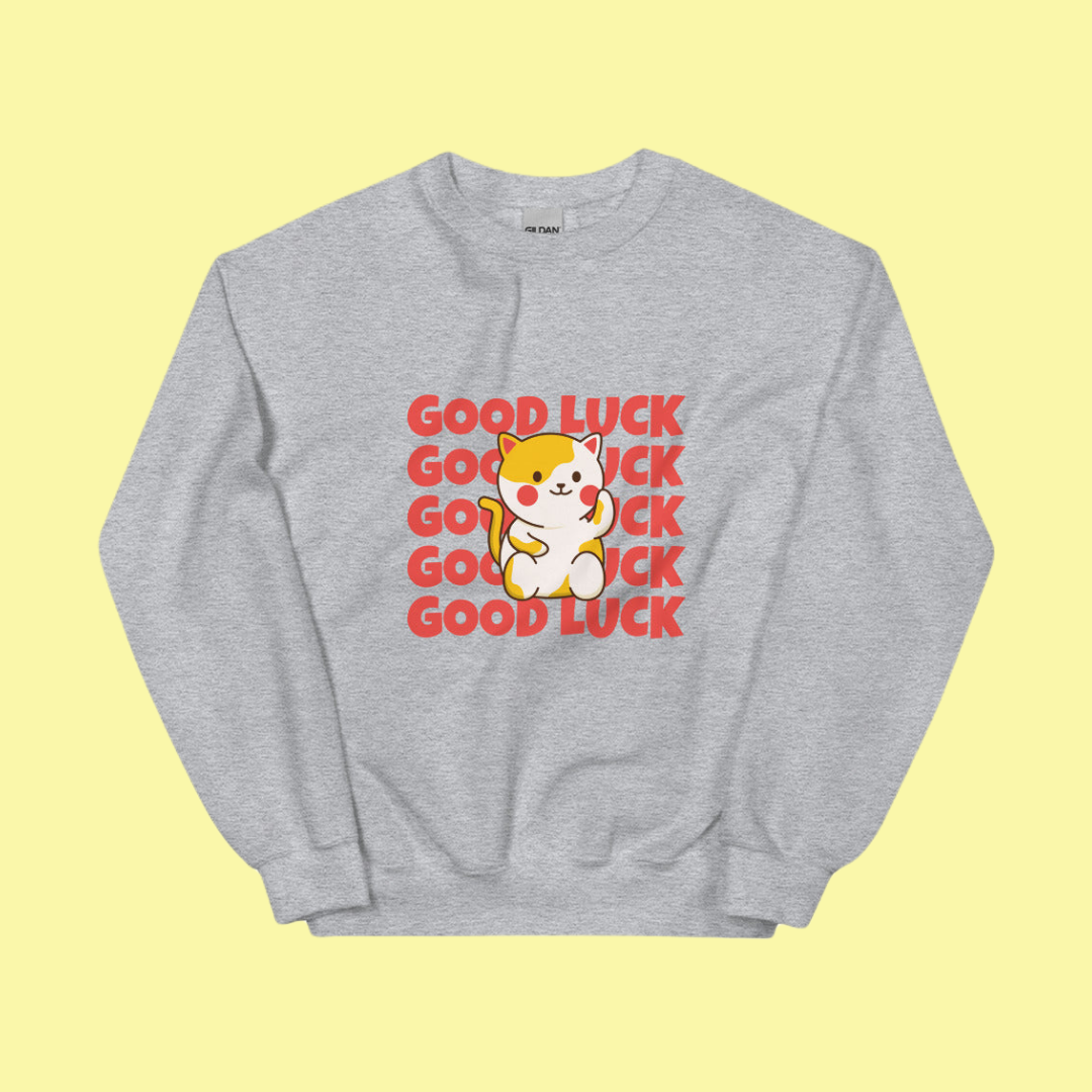 Kawaii Good Luck Cat Unisex Sweatshirt