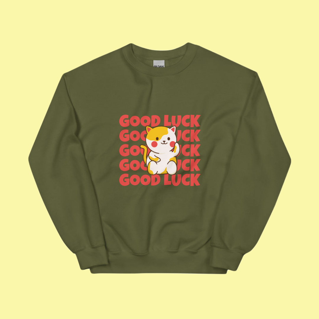 Kawaii Good Luck Cat Unisex Sweatshirt