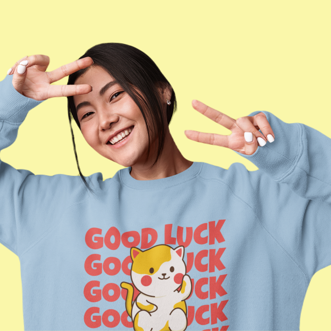 Kawaii Good Luck Cat Unisex Sweatshirt