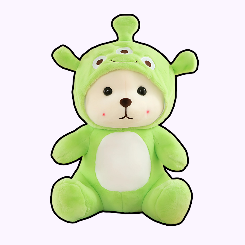 Lovable Green Alien Bear Plush