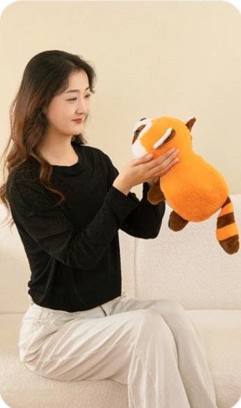 Convertible Cuddly Duo: Adorable Panda and Transforming Raccoon Plush Toy