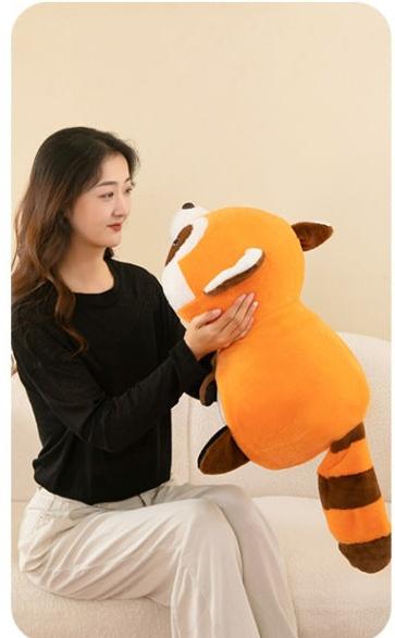 Convertible Cuddly Duo: Adorable Panda and Transforming Raccoon Plush Toy