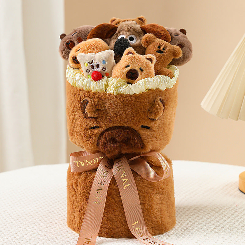 Adorable Capybara Bouquet Plushie: A Cuddly Floral Friend