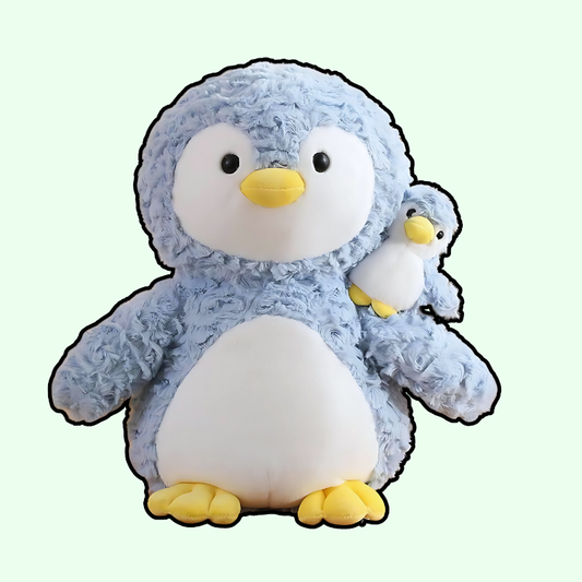 Adorable Penguin Parent and Baby Plush Set