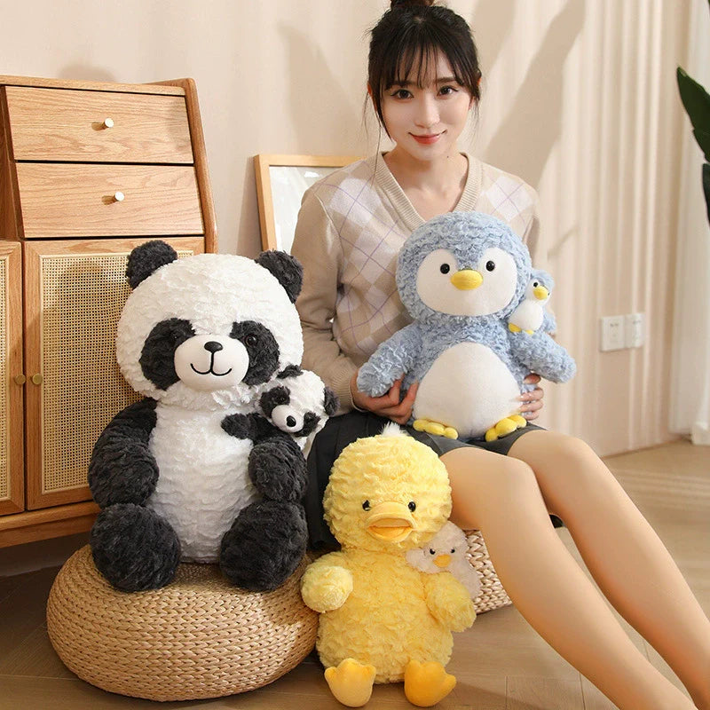 Adorable Penguin Parent and Baby Plush Set