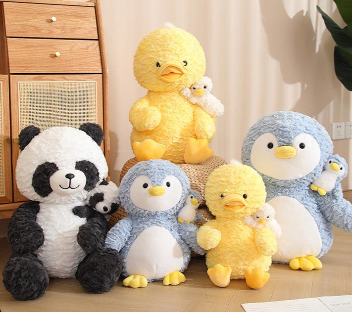 Adorable Penguin Parent and Baby Plush Set