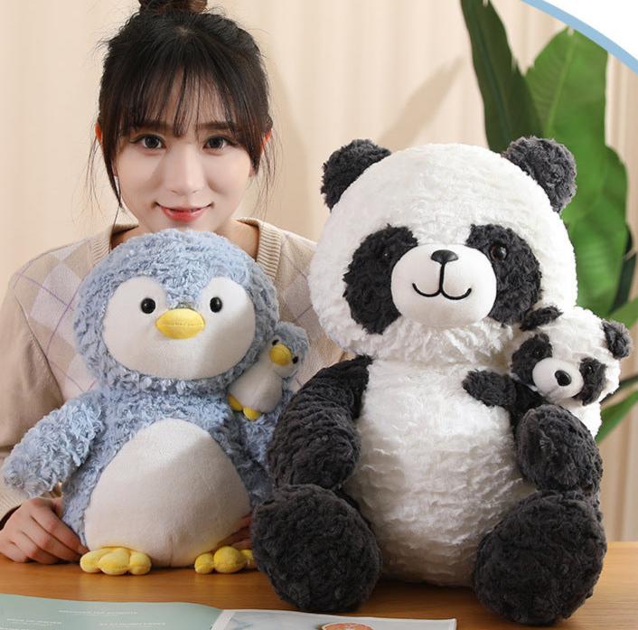 Adorable Penguin Parent and Baby Plush Set