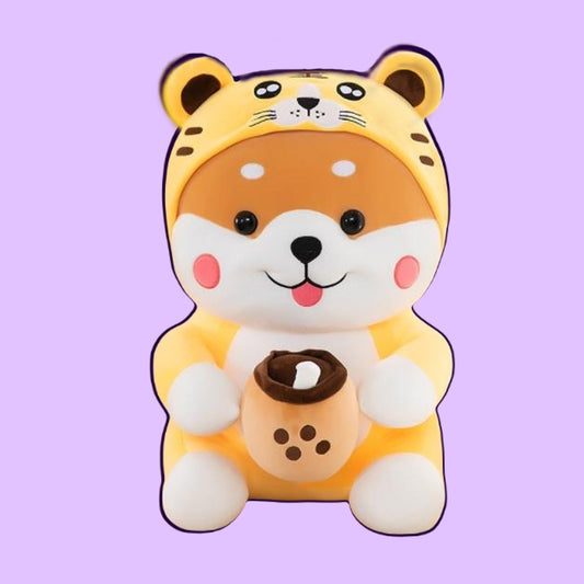 Milk Tea Dog Turns Into Tiger Plush Toy