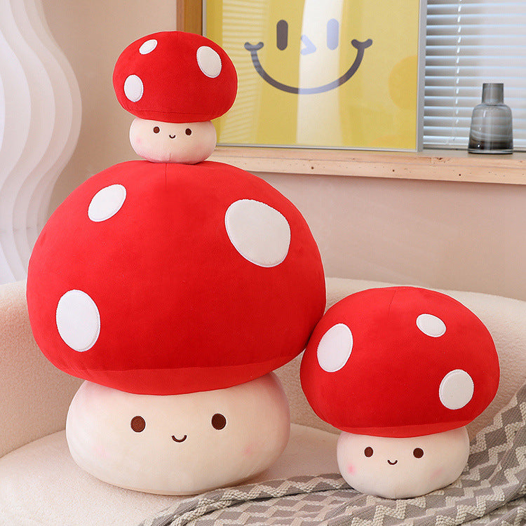 Cheery Mushroom Plush: A Cuddly Red Delight