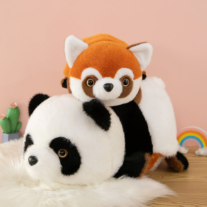 Convertible Cuddly Duo: Adorable Panda and Transforming Raccoon Plush Toy