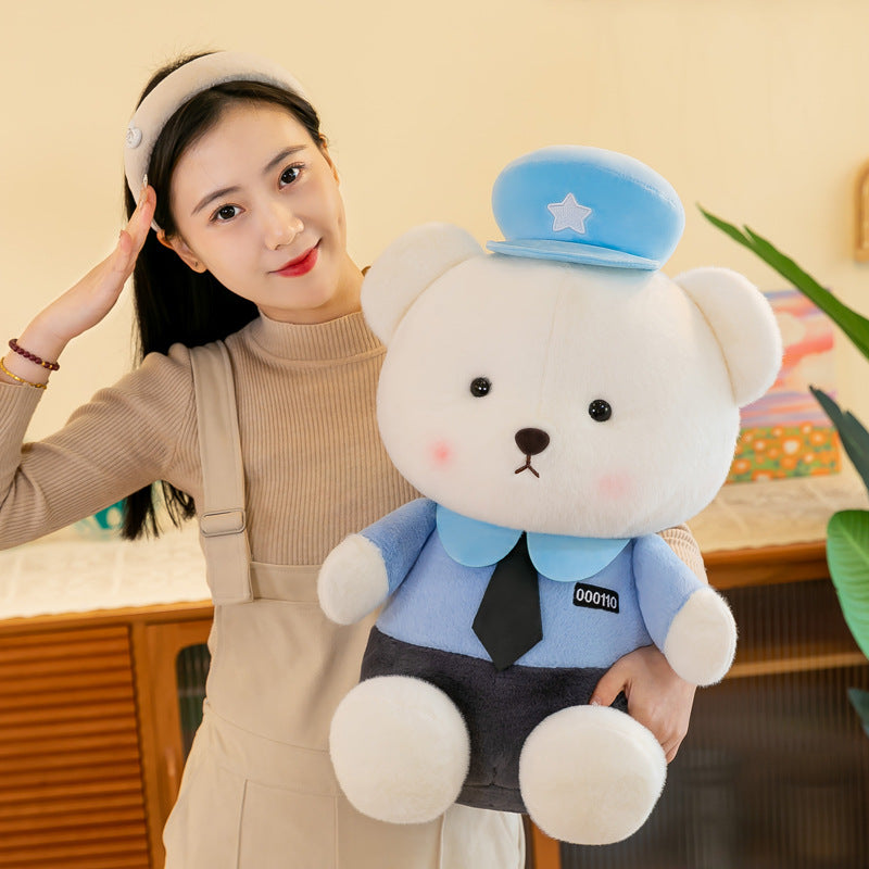 Cozy Bear Plush in Police Uniform