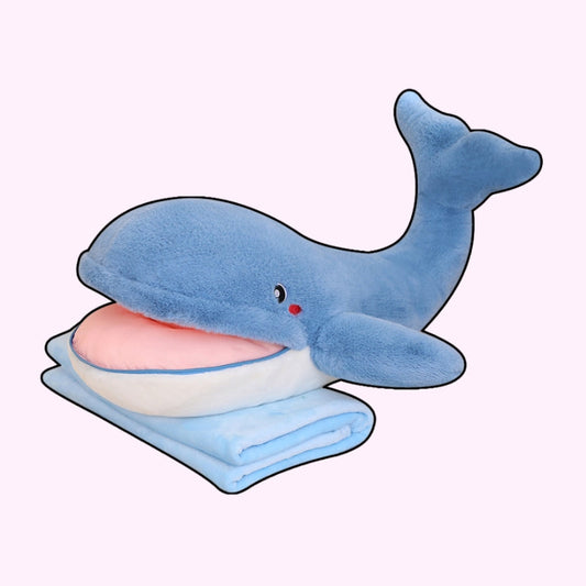 Cozy Whale Cuddle: Plushie with Snuggly Blanket