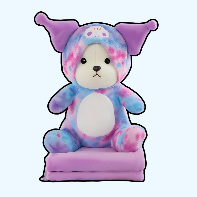 Dreamy Pastel Bunny Bear Plush with Blanket