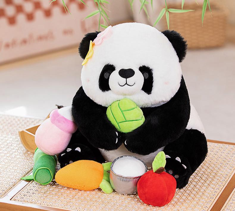 Fluffy Panda Blossom Plush