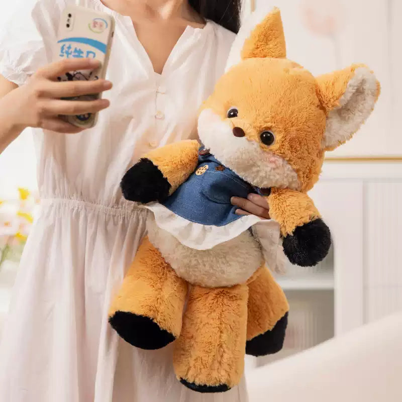 Fox in Denim Delight Plush