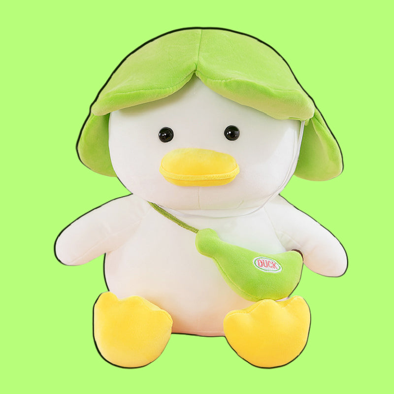 Quack-tastic Banana-Hat Duck Plushie