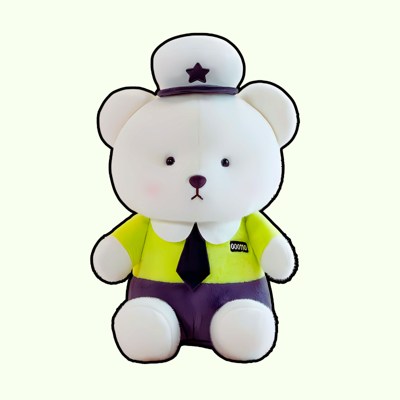 Cozy Bear Plush in Police Uniform