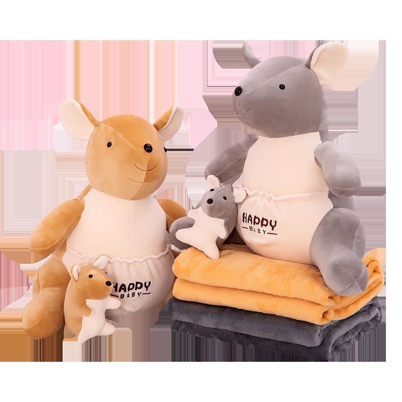 Happy Baby Kangaroo Plush Set with Matching Blankets