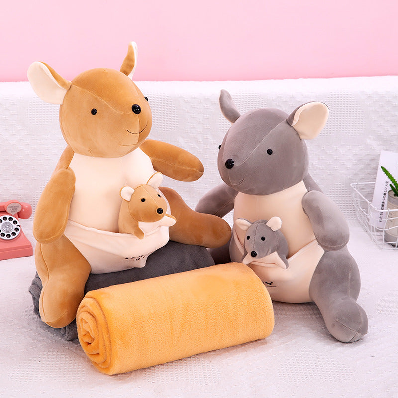 Happy Baby Kangaroo Plush Set with Matching Blankets