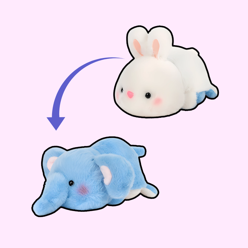 Magical Flip Plush: Bunny to Elephant Transformation