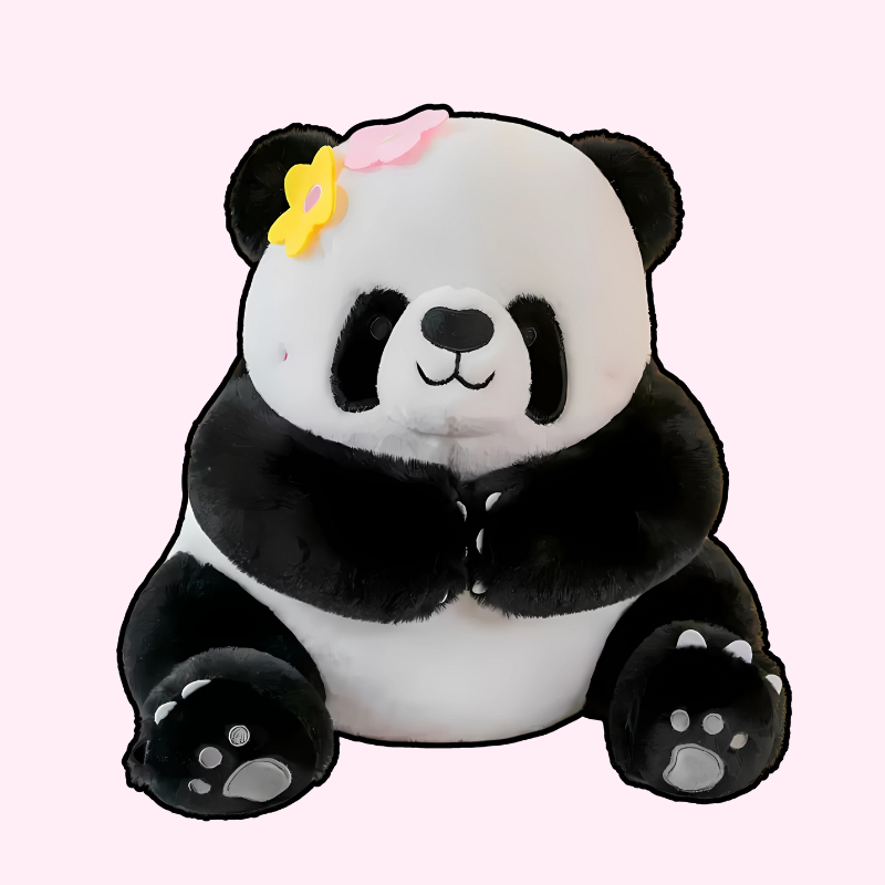 Fluffy Panda Blossom Plush