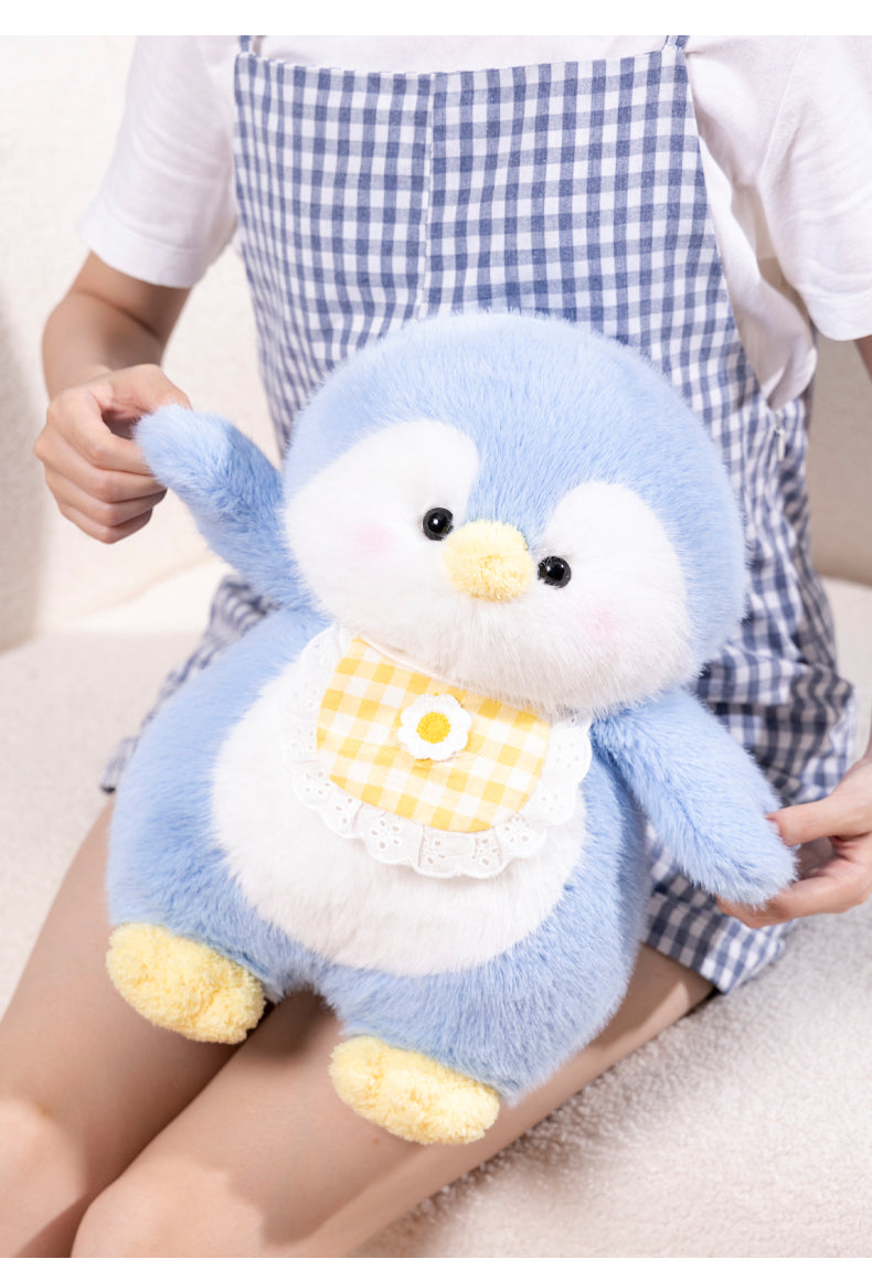 Penguin Plush with Gingham Bib – Soft & Cuddly