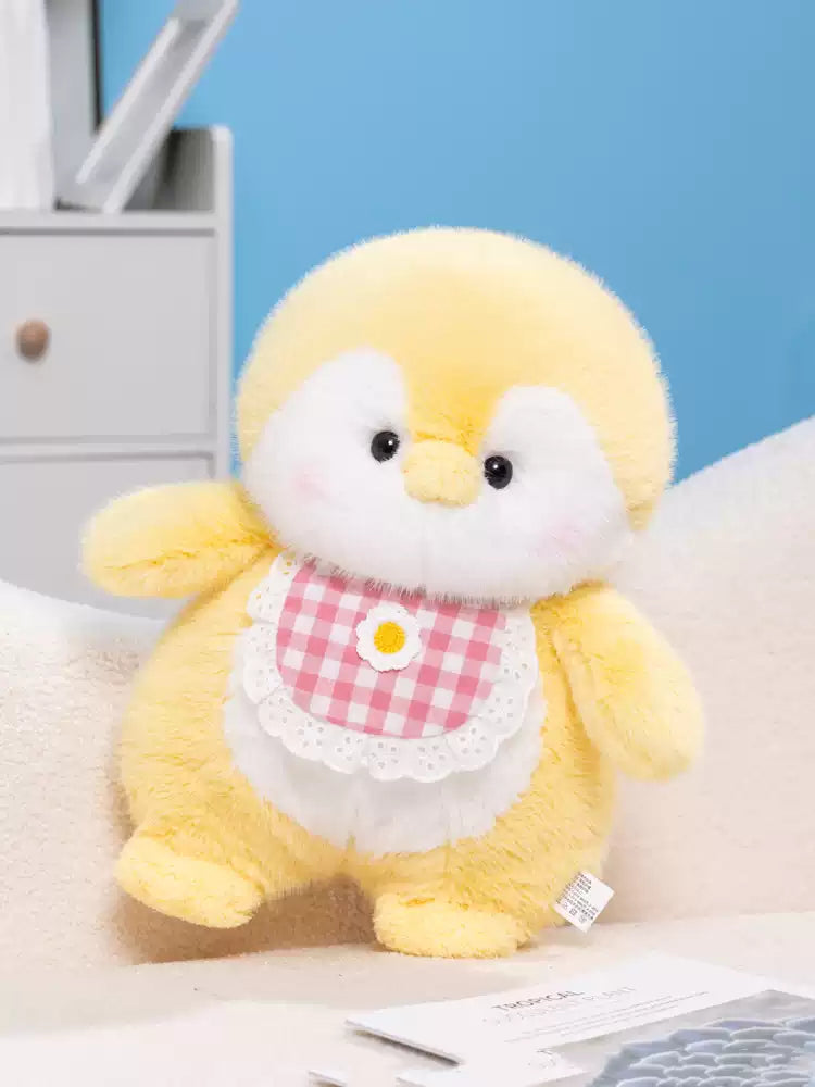 Penguin Plush with Gingham Bib – Soft & Cuddly