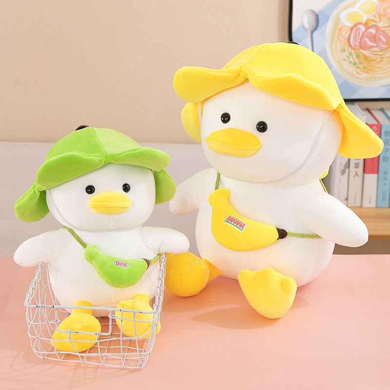 Quack-tastic Banana-Hat Duck Plushie