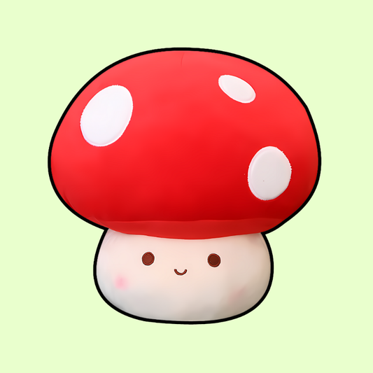 Cheery Mushroom Plush: A Cuddly Red Delight