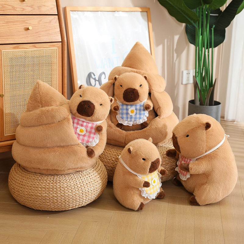 Snug Capybara Plush in Cozy Nest