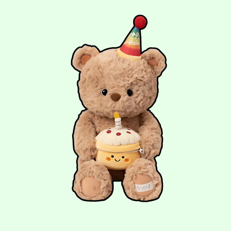 Sweet Bear Plush with Cupcake – Perfect Birthday Gift