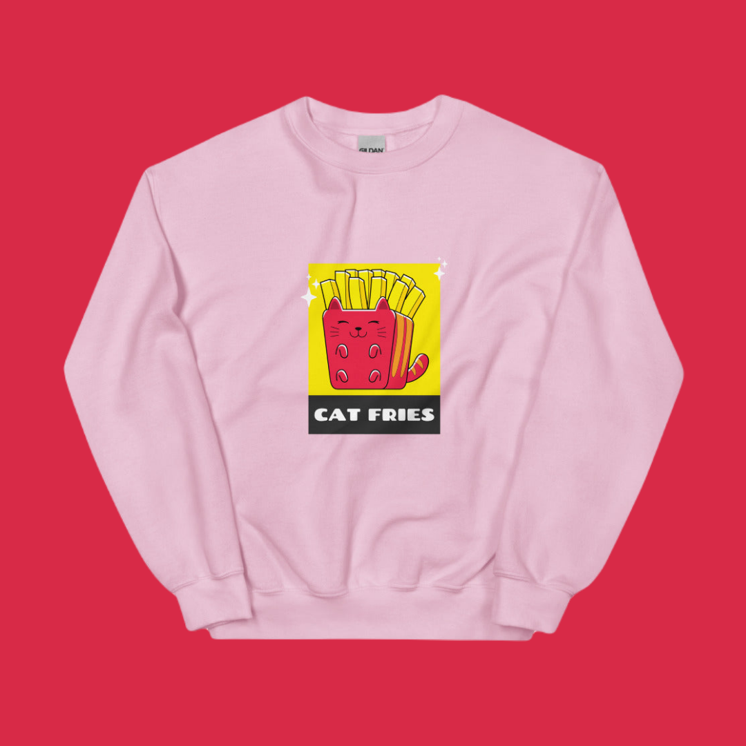 Kawaii Cat Fries Unisex Sweatshirt