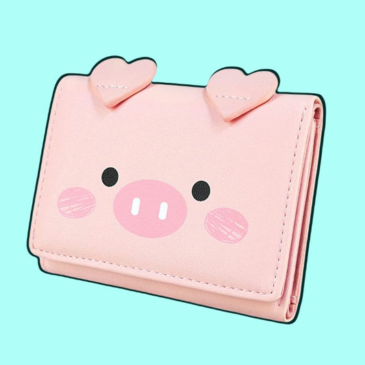 Piggy Pattern Fold Small Wallet