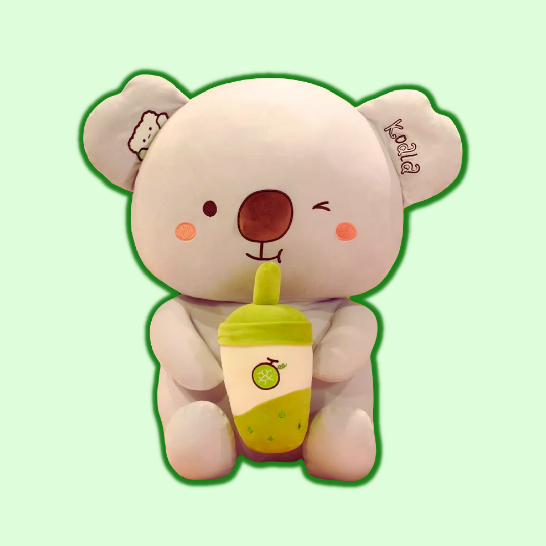 Kawaii Koala Holding Bubble Tea