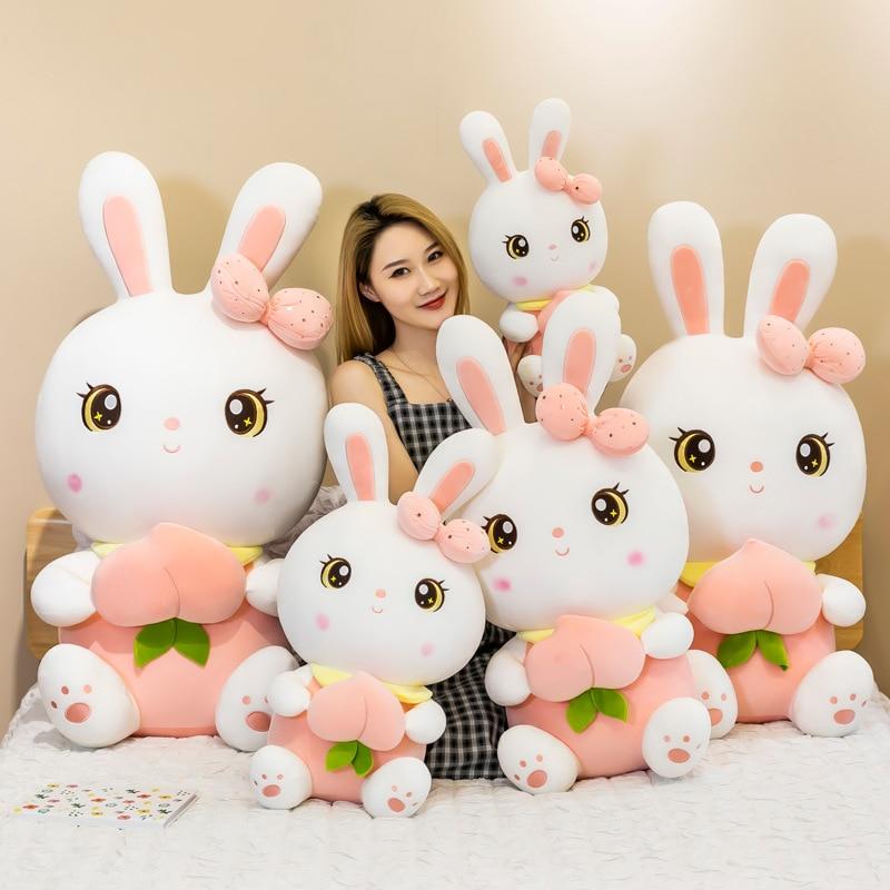 Peach Bunny Rabbit Plush Toy