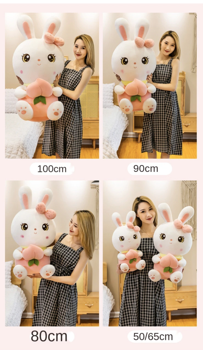 Peach Bunny Rabbit Plush Toy