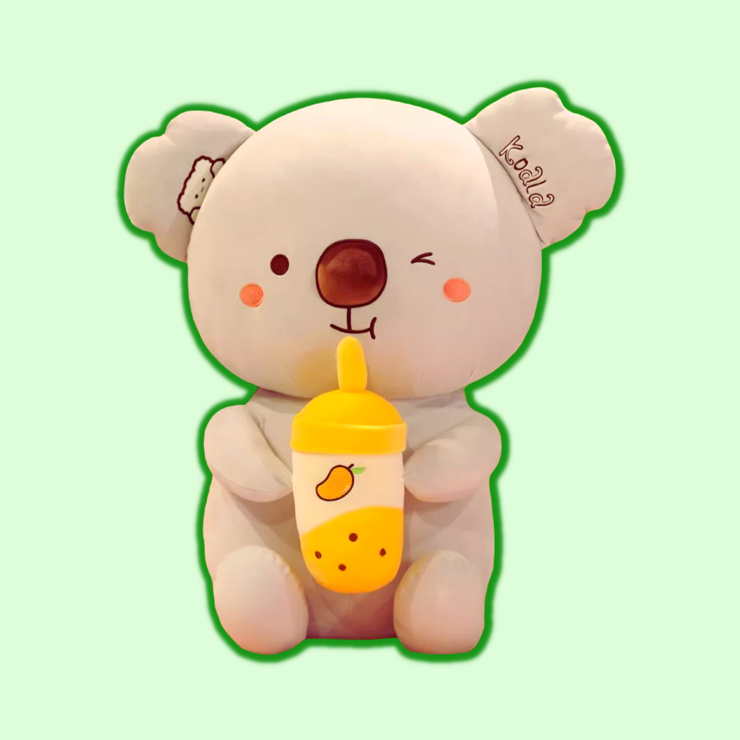 Kawaii Koala Holding Bubble Tea