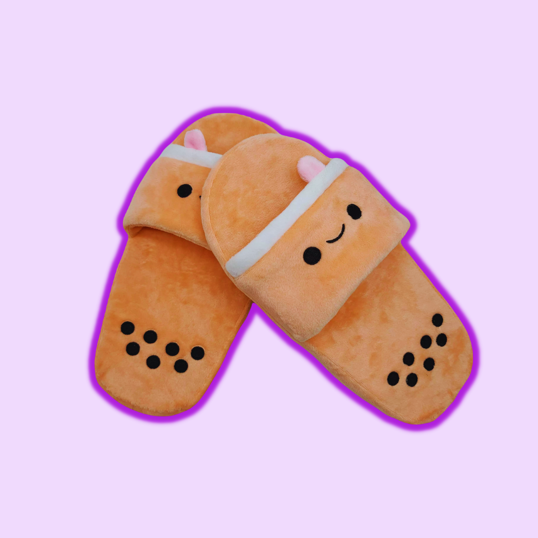 Cute Bubble Tea Slippers