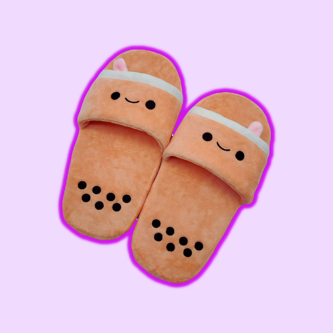 Cute Bubble Tea Slippers